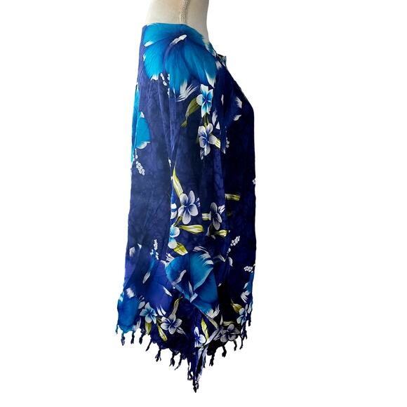 Aloha Hawaiian Fashion Tunic Pull Over Cover Up Poncho One Size - Picture 2 of 6
